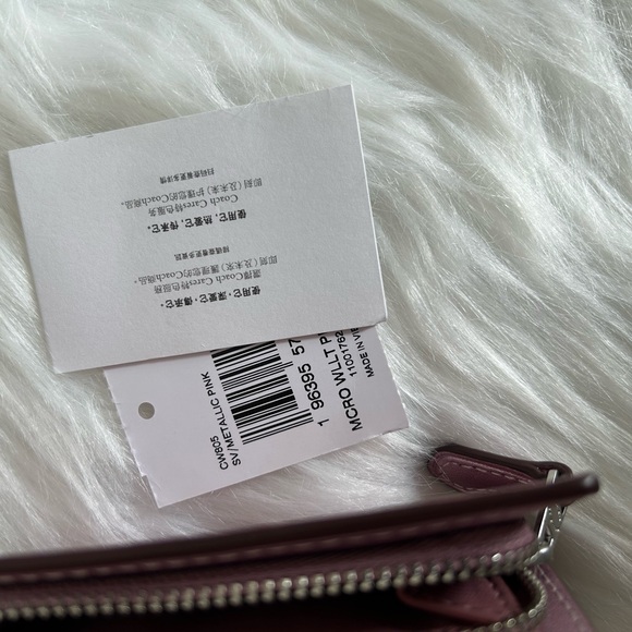 NWT Coach Micro Snap Wallet in Metallic Pink - Picture 5 of 6